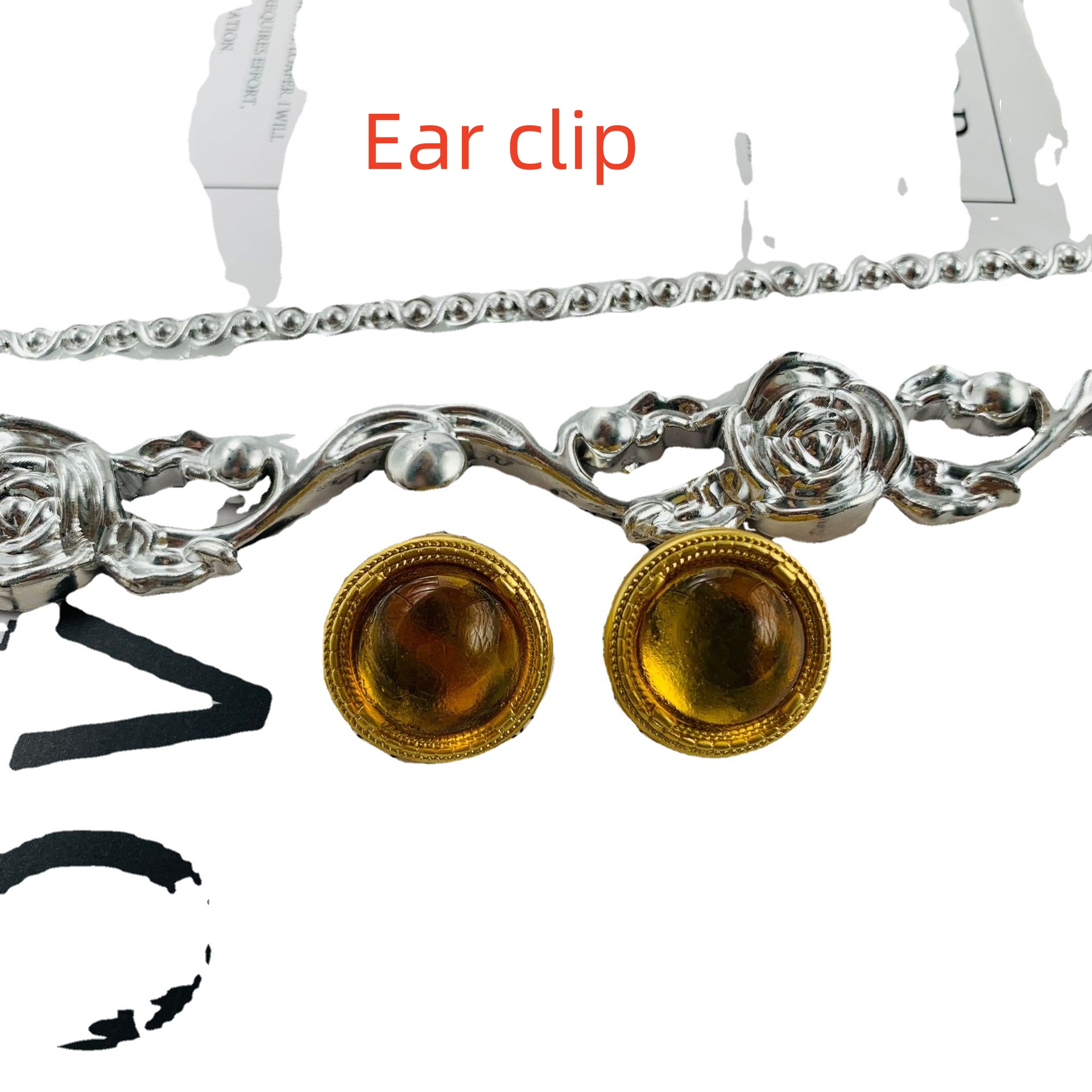 Yellow Colored Glaze Ear Clip