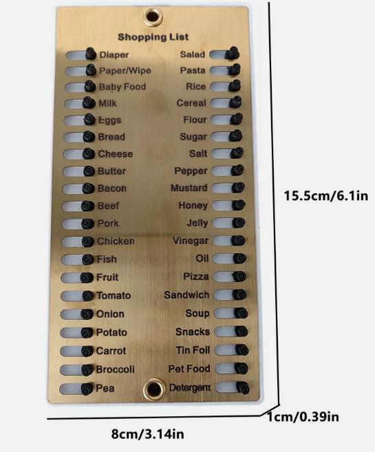 Title 6, Reusable Help Memory Shopping List Reminder Board