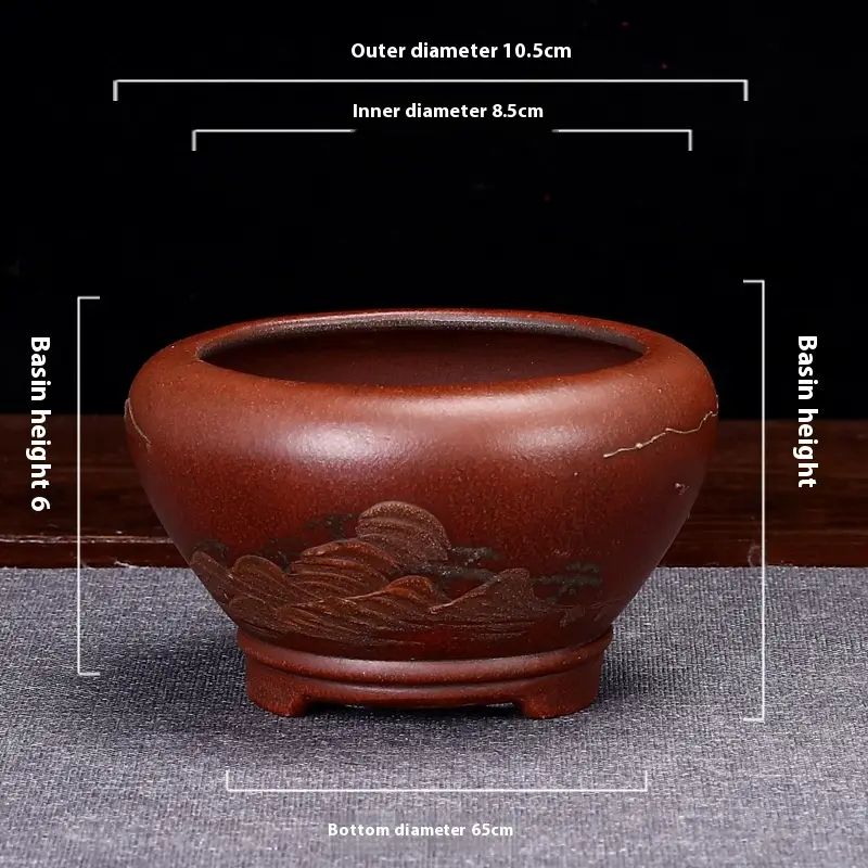 Small Desktop Succulent Purple Clay Flowerpot