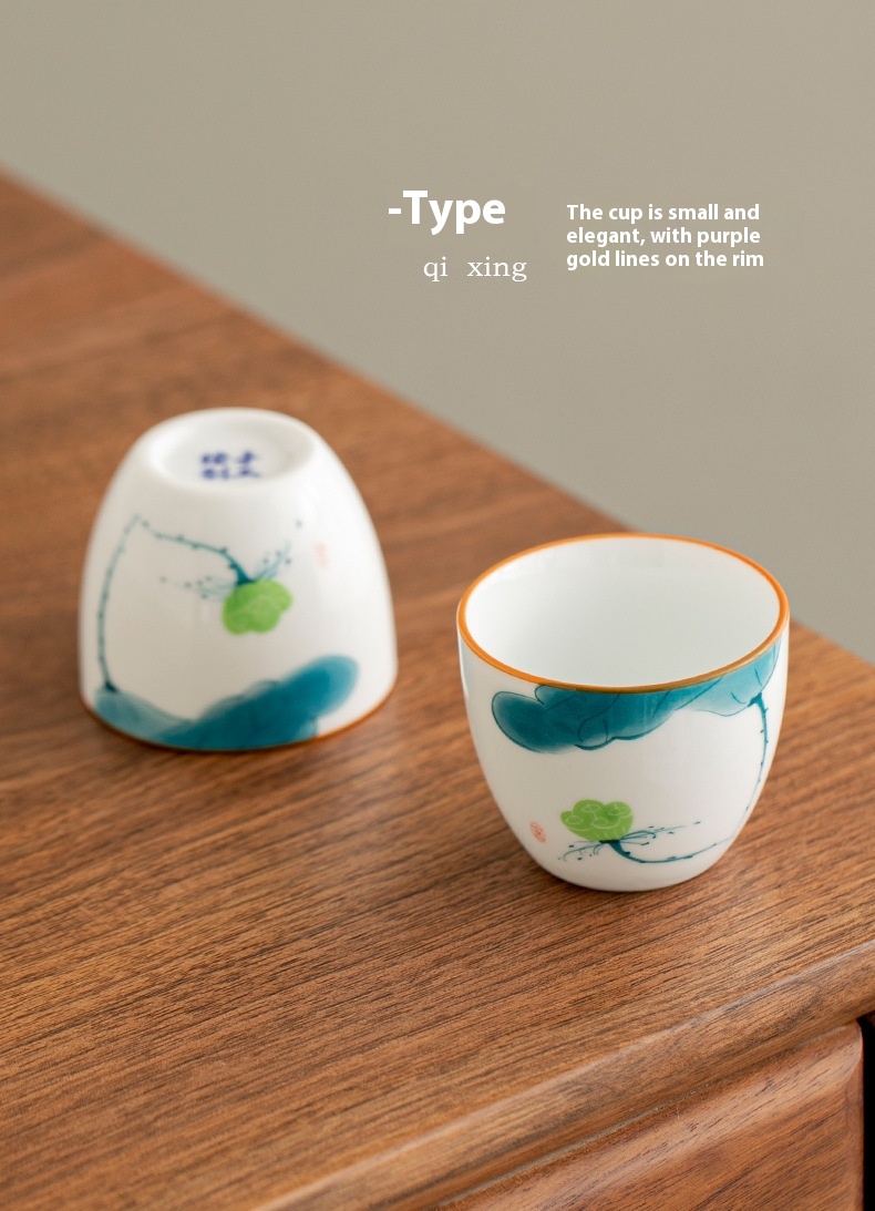 Title 9, Hand Painted Side Handle Pot Travel Tea Set Suit