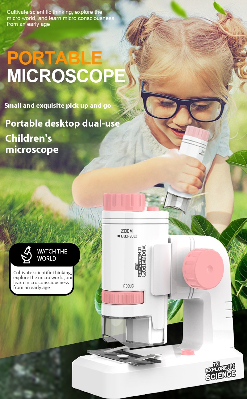 Title 10, Mini microscopio portátil para niños de mano al...