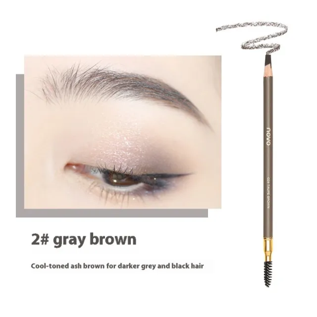 Natural Shaping Machete Double Headed Eyebrow Pencil 2 Gray Brown - Shop at LoveMi