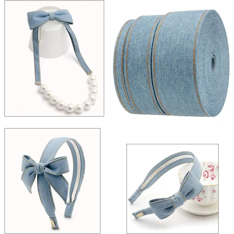 Title 5, Denim Ribbon Hair Accessories Bowknot Making Cl...