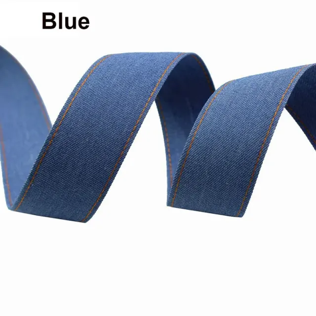 Denim Ribbon Hair Accessories Bowknot Making Clothing Ingredients Yellow Line Medium Shade - Shop at LoveMi