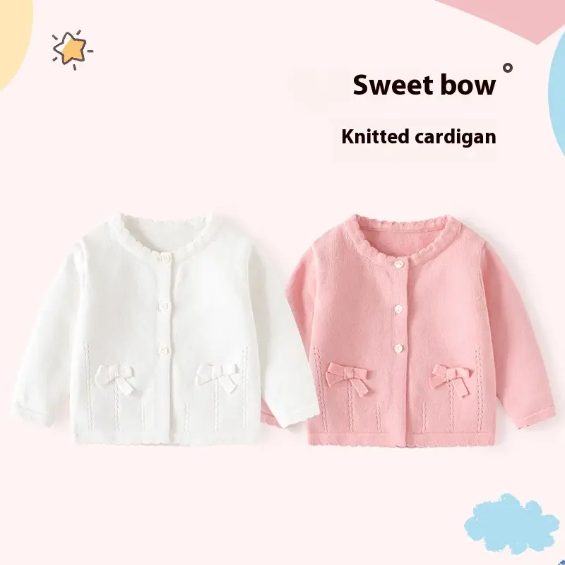 Sweet Bowknot Baby Girl Cardigan Autumn