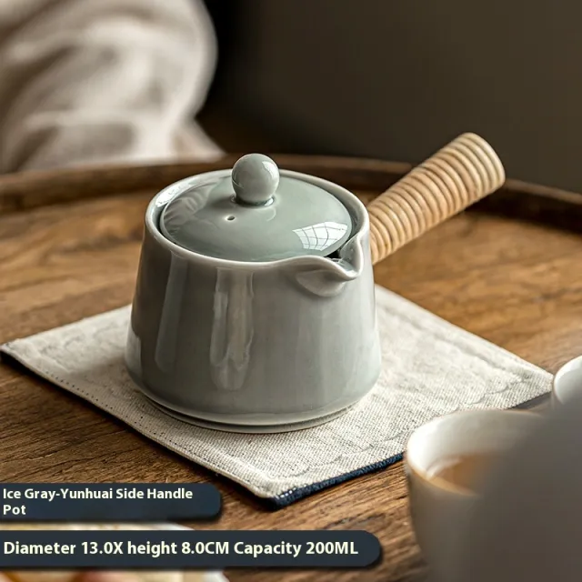Household Porcelain Minimalist Strainer Teapot Ice Gray 200Ml - Shop at LoveMi