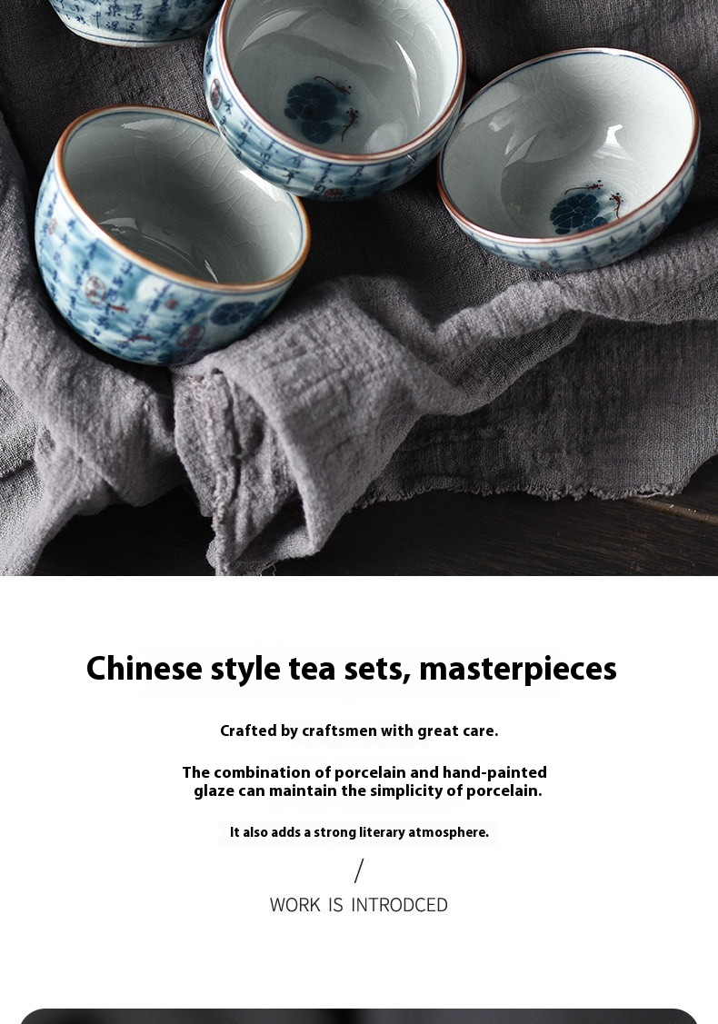 Title 1, Blue And White Antique Old Clay Kung Fu Tea Bre...