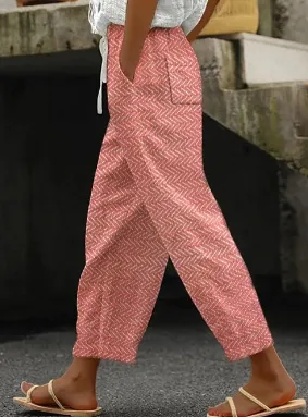 Women's Casual Striped Trousers With Decorative Buttons Style 19 - Shop at LoveMi
