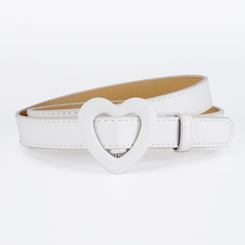 Title 5, New Heart Buckle PU Pin Buckle Thin Belt