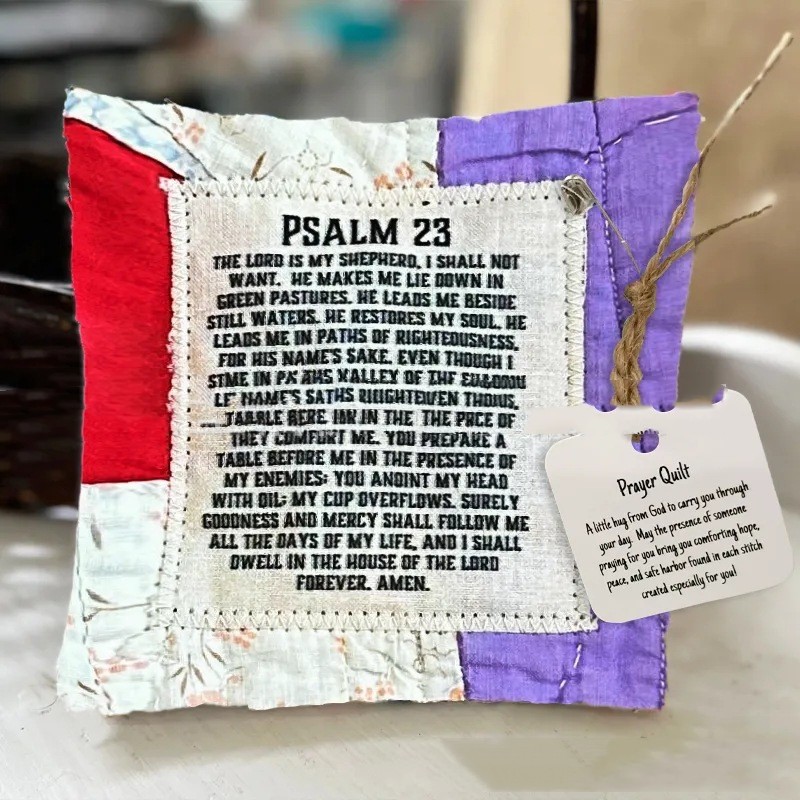 Title 4, Prayer Quilt With Cross Inside