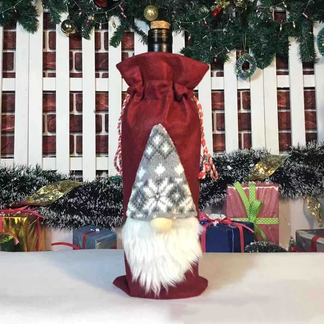 Title 3, Red Wine Champagne Bottle Cover Christmas Decor...