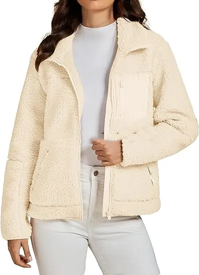 Autumn And Winter Lapel Button Loose Fleece Shirt Apricot - Shop at LoveMi