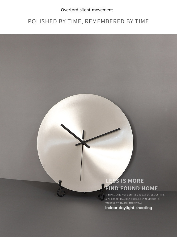 Title 6, Industrial Style Silver Living Room Wall Clock