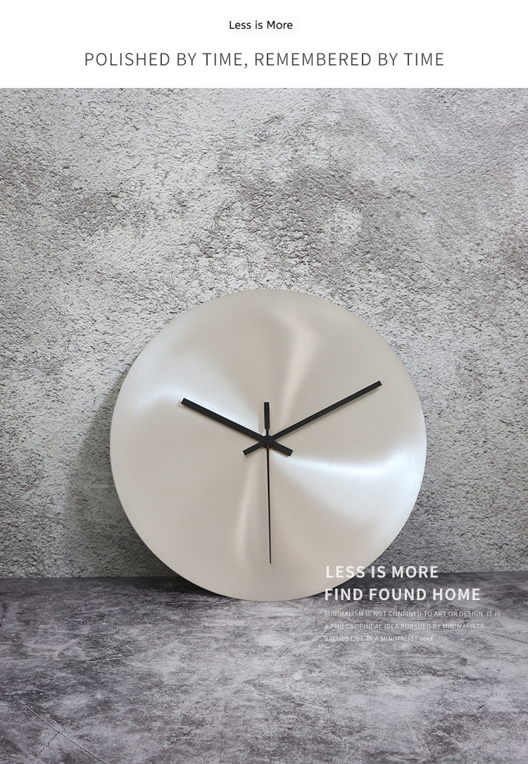 Title 10, Industrial Style Silver Living Room Wall Clock