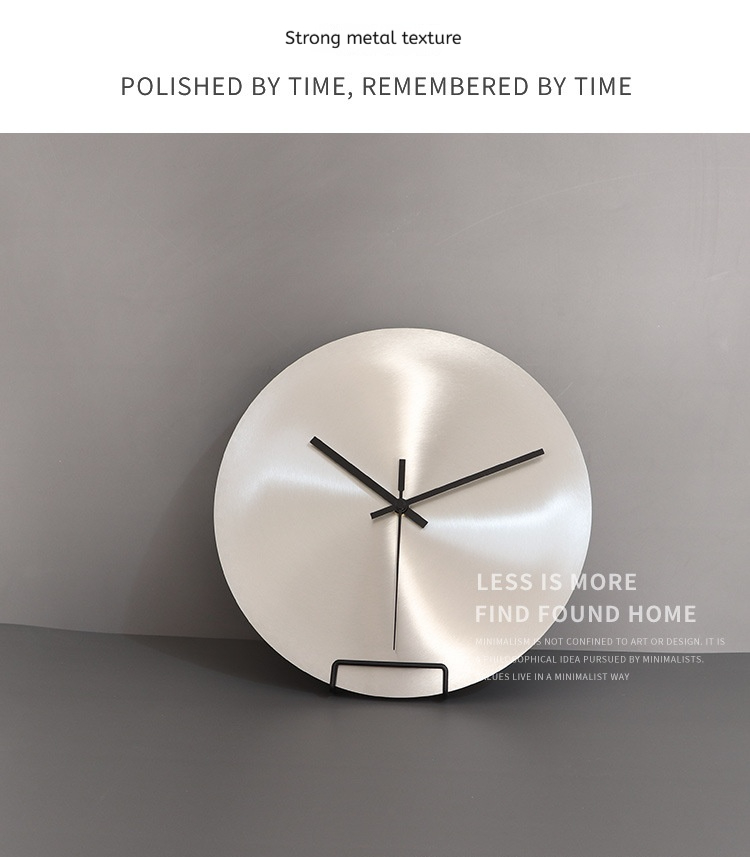 Title 1, Industrial Style Silver Living Room Wall Clock