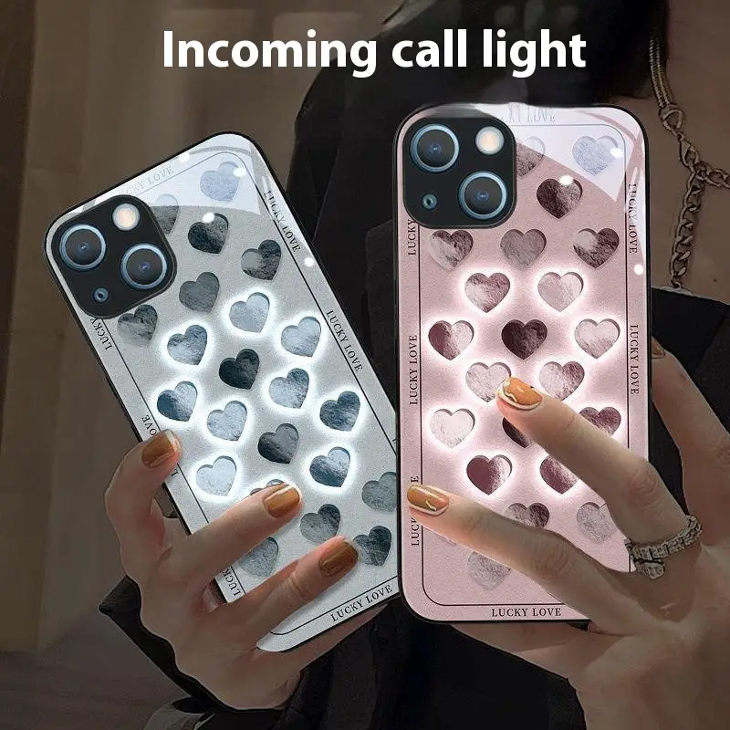 New Incoming Light Heart Mobile Phone Shell For Couples