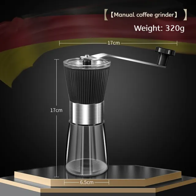 304 Stainless Steel Manual Coffee Grinder Low Profile Black - Shop at LoveMi