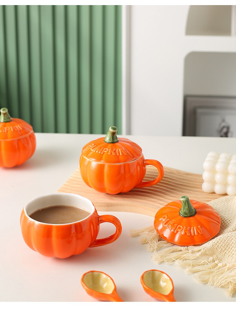 Title 4, Ceramic Pumpkin Cup Breakfast Instant Noodles S...