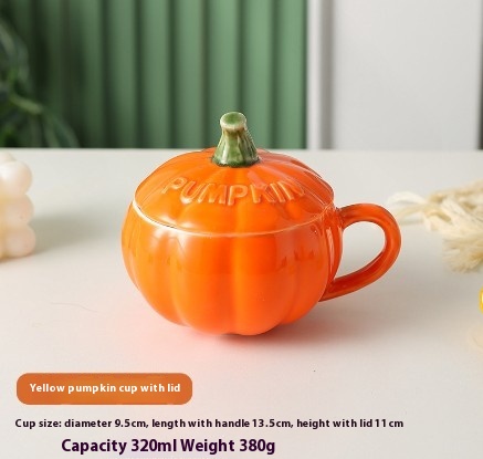 Orange Pumpkin Cup And Lid