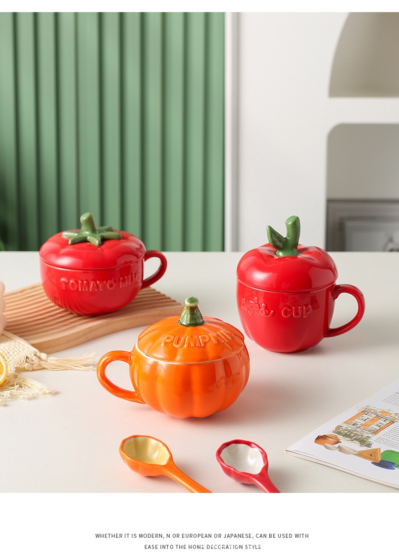 Title 10, Ceramic Pumpkin Cup Breakfast Instant Noodles S...