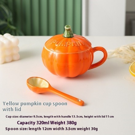 Orange Pumpkin Cup Lid Spoon