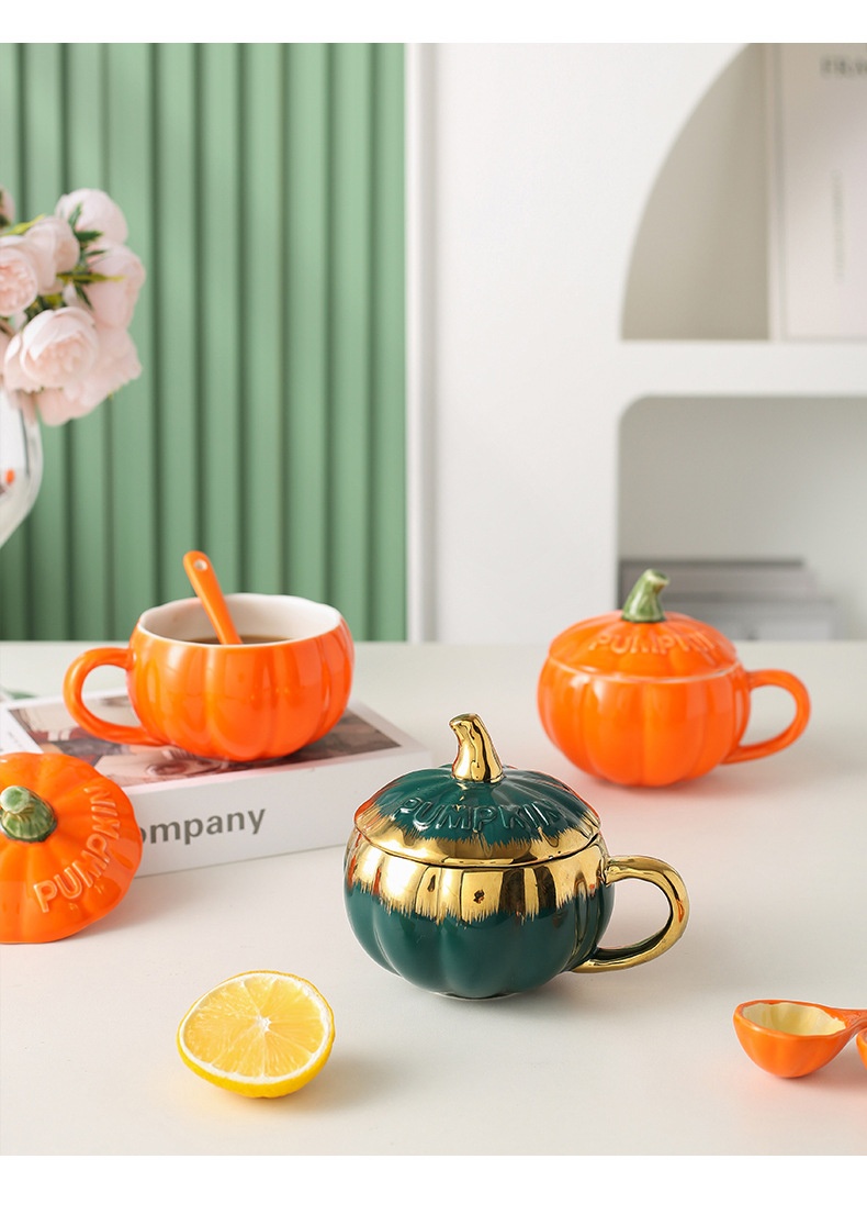 Title 6, Ceramic Pumpkin Cup Breakfast Instant Noodles S...