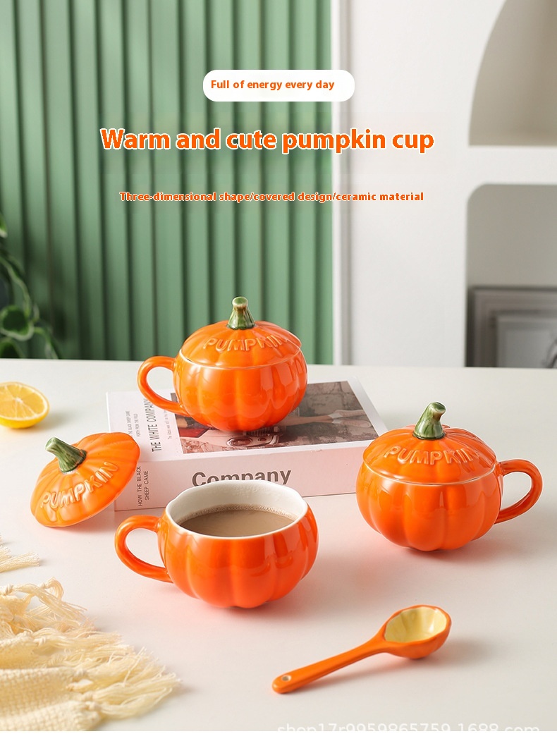 Title 8, Ceramic Pumpkin Cup Breakfast Instant Noodles S...