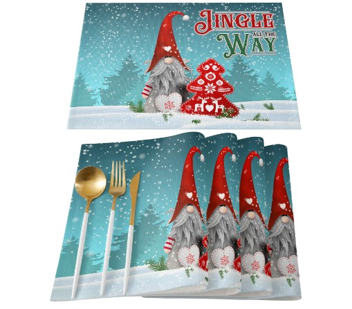 Title 1, Christmas Placemat Non-slip Heatproof Placemat