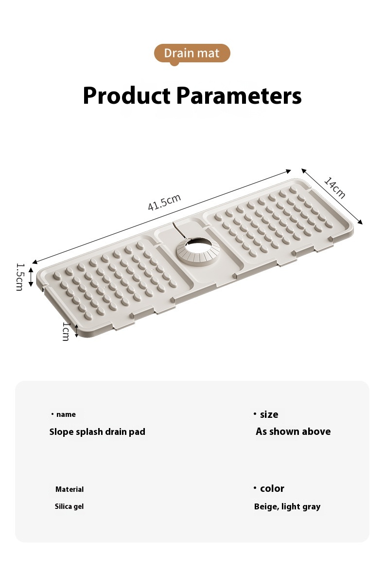 Title 3, Faucet Water Draining Pad Cutting Splash-proof ...