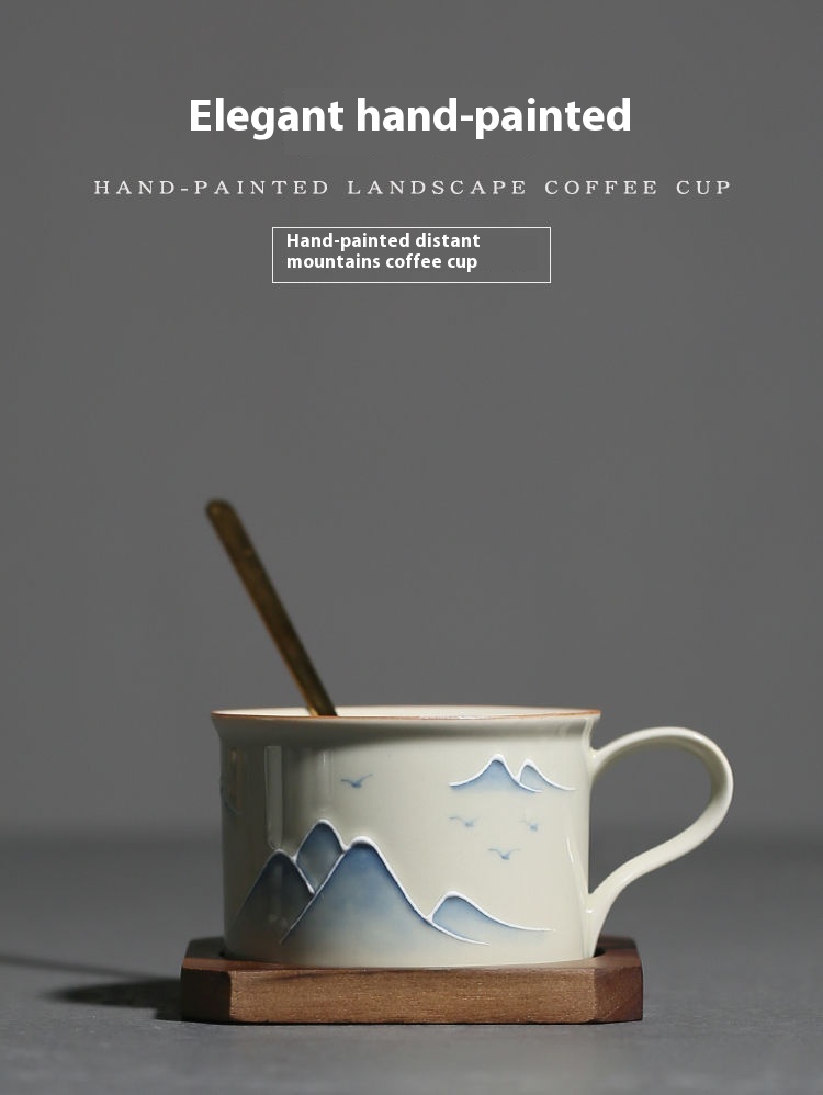 Title 1, Hand Painted Landscape Coffee Cup Underglaze Ho...