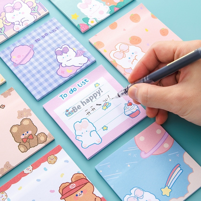 Cute Good-looking Students With Stickiness Note N Times Sticker Notepad - Image 1