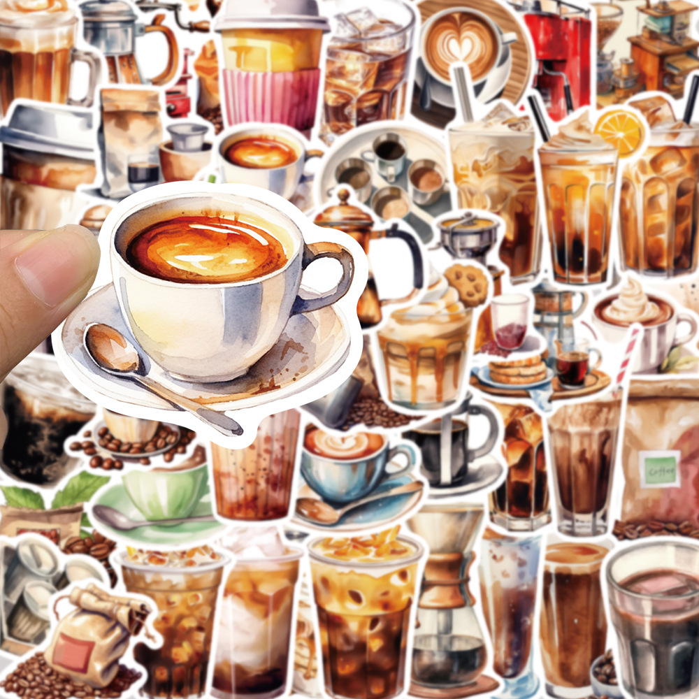 Title 2, Fashion Waterproof Coffee Creative Stickers