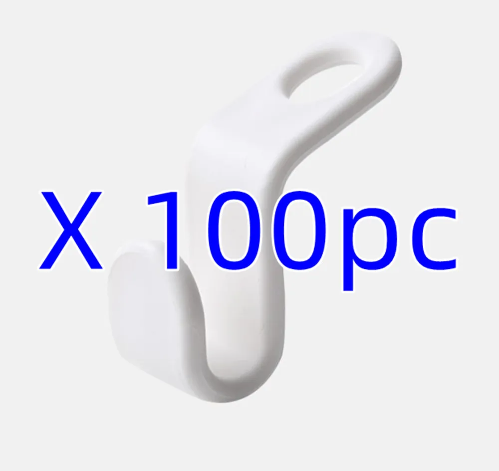 Plastic Closet Stack Hanger Rack Multi-function Wardrobe Space-saving Hanger Hook Coat Hook Bedroom Storage Wardrobe Organiser - 100Pc
