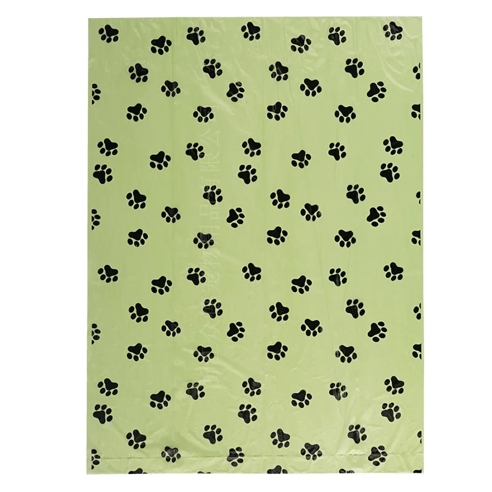 Biodegradable PET Garbage Bag Stool Bag Thickened - Army Green Footprints