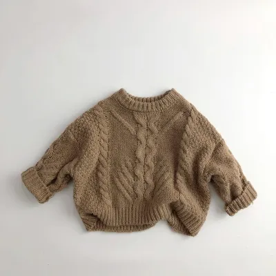 Children's Sweater Western Fried Dough Twists Coarse Knit