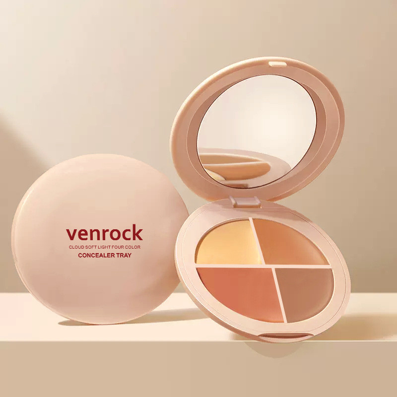 صينية خافي عيوب بأربع ألوان شفافة بحمولة سهلة