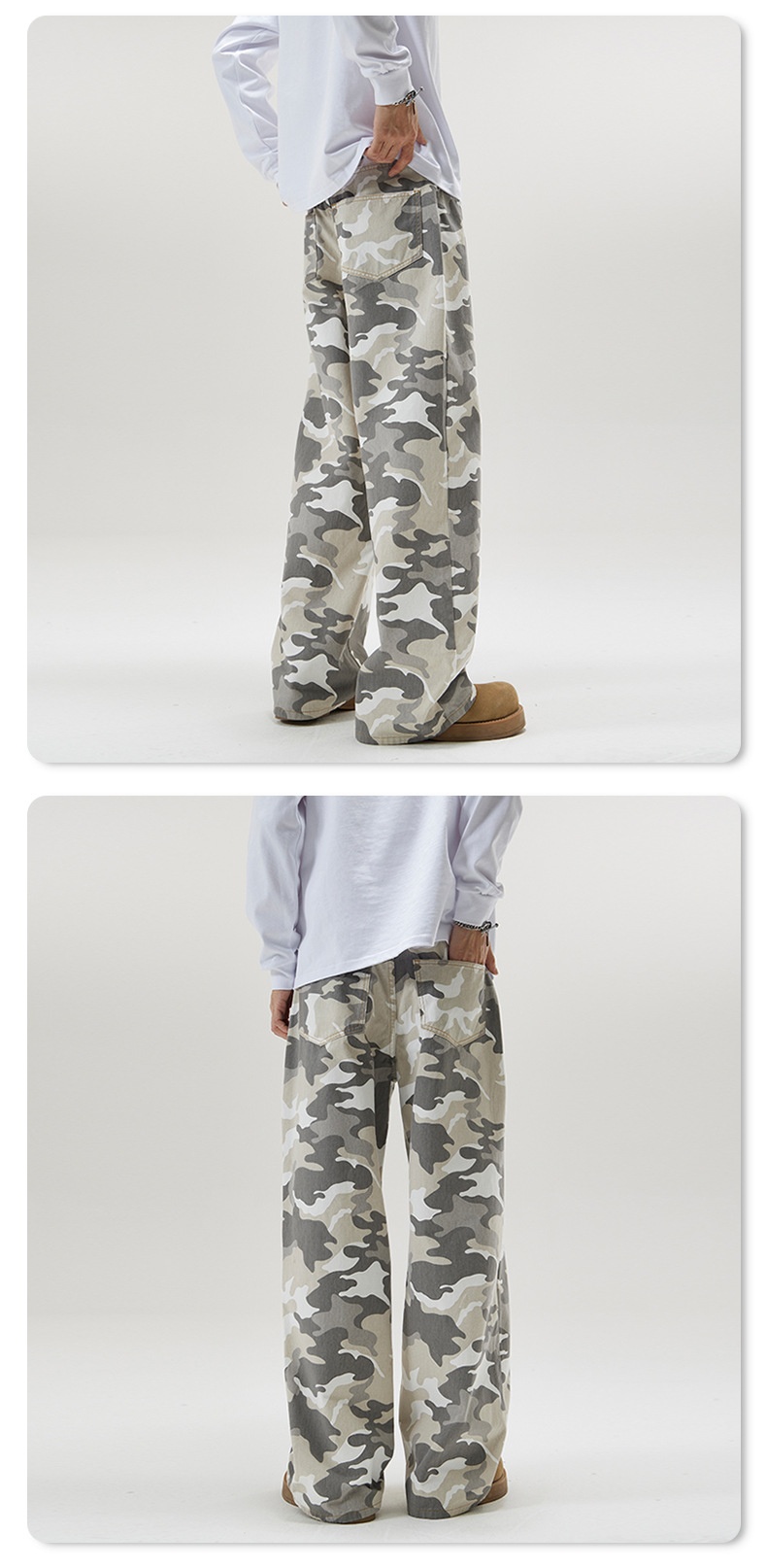 Title 5, American Retro High Street Camouflage Hose Grau...