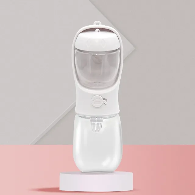 Dual use Dog Outing Drinking Cup Two in one Portable White 350 Ml - Shop at LoveMi