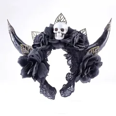 Retro Gothic Horn Headband Halloween Party Props Hair Accessories - 1Pc - View 1