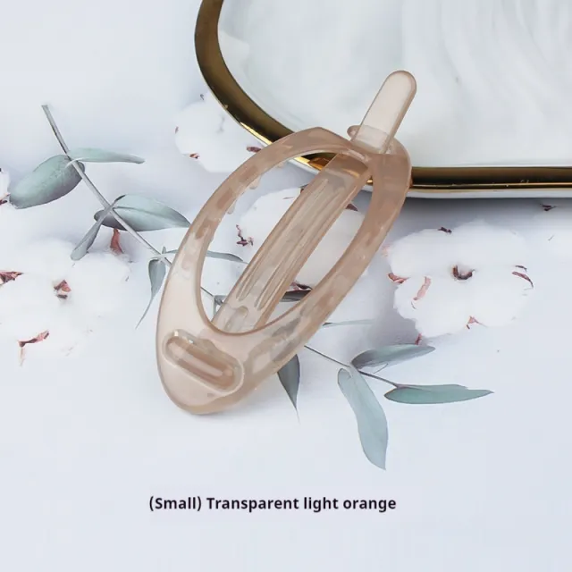 Simple Retro Hair Band Oval Barrettes Glossy Light Coffee - Shop at LoveMi
