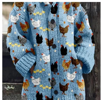 Abstract 3D Printing Casual Cloak Coat Women Blue - Shop at LoveMi