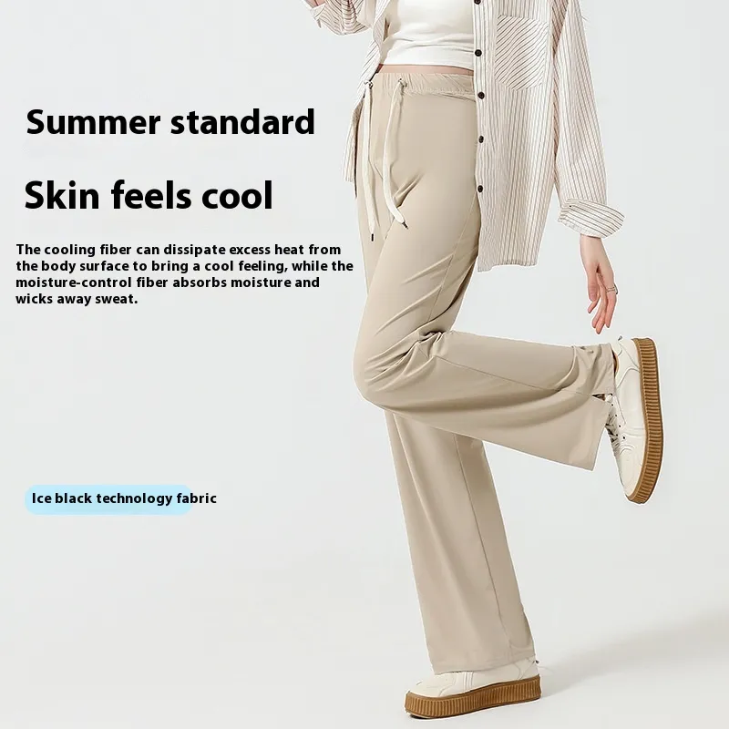 Postpartum Wearable Maternity Wide Leg Pants Fashion Loose High Waist - Khaki