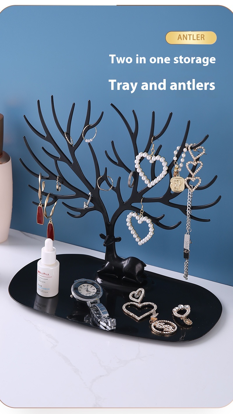 Title 2, Tree-shaped Deer Necklace Jewelry Rack Display ...