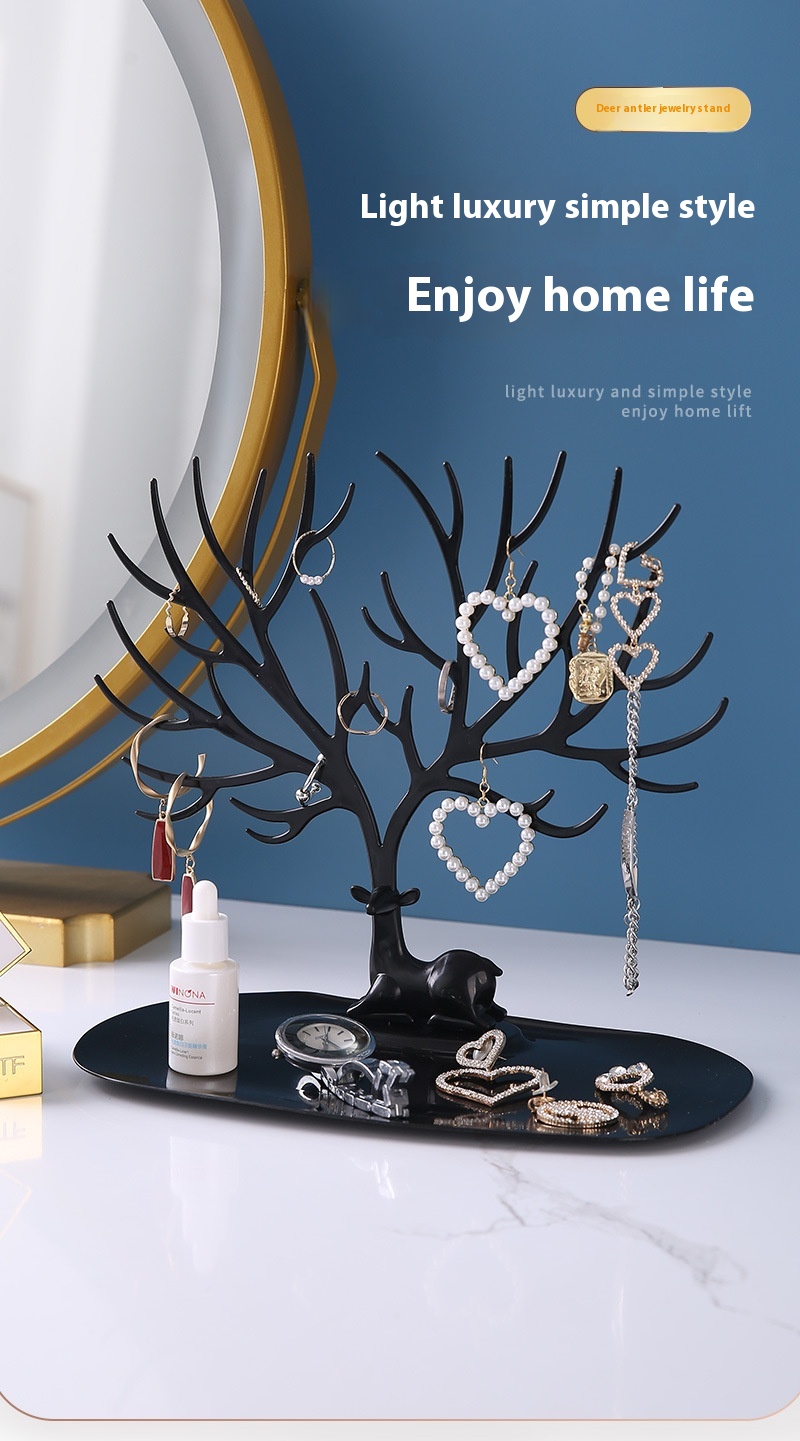 Title 1, Tree-shaped Deer Necklace Jewelry Rack Display ...