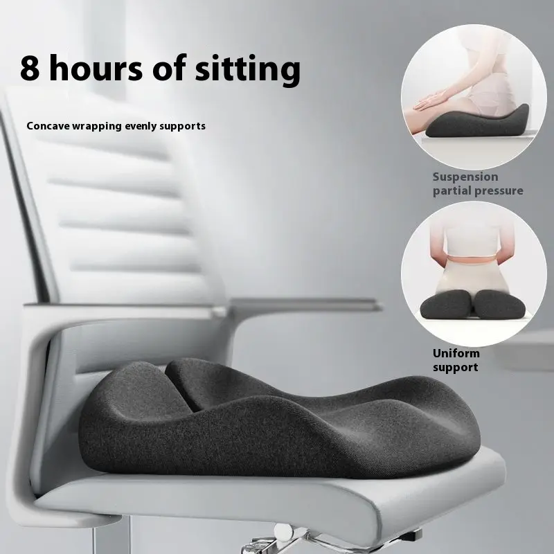 Cushion Office Chair Cushion Long-sitting Artifact Thickened Non-collapse Memory Foam Seat Cushion Ice Silk Breathable Men Seat Cushion