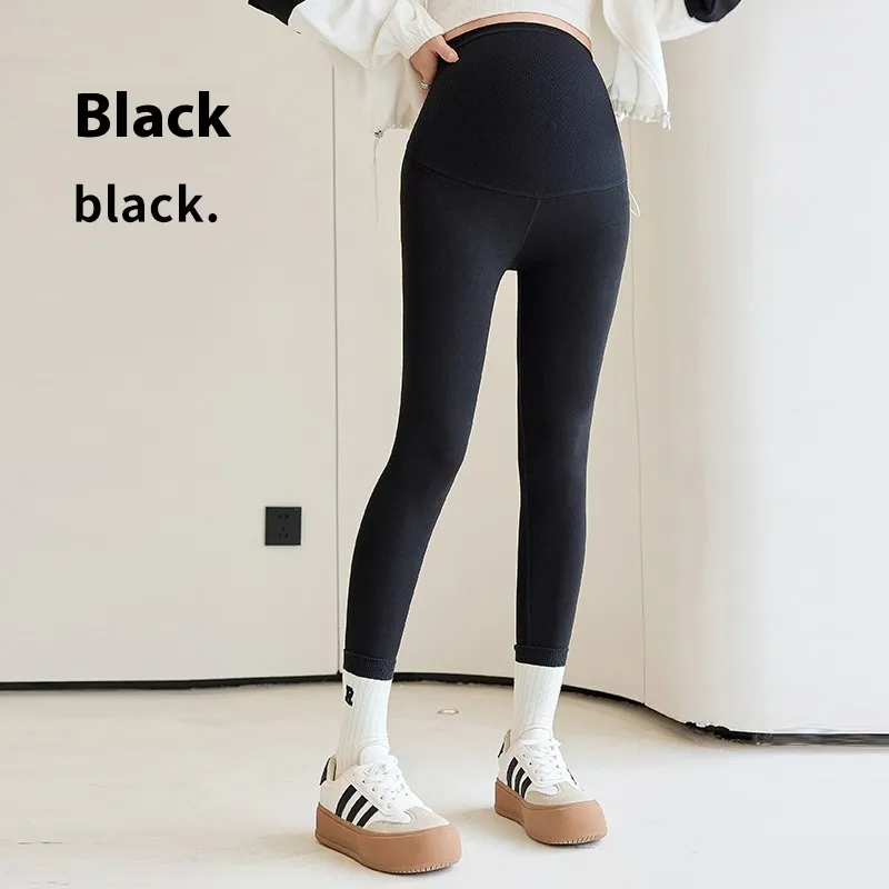 Biodegradable Maternity Seamless Waist Support Belly Support Yoga Pants - Black