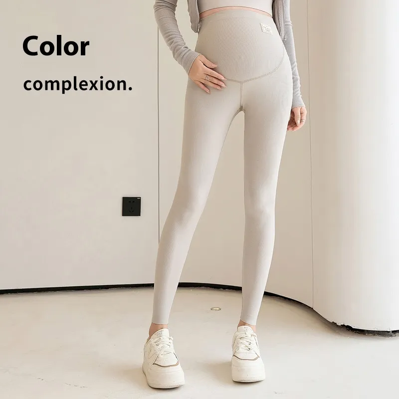 French Thread Full Waist Seamless Elastic Belly Support Pregnant - Skin Color