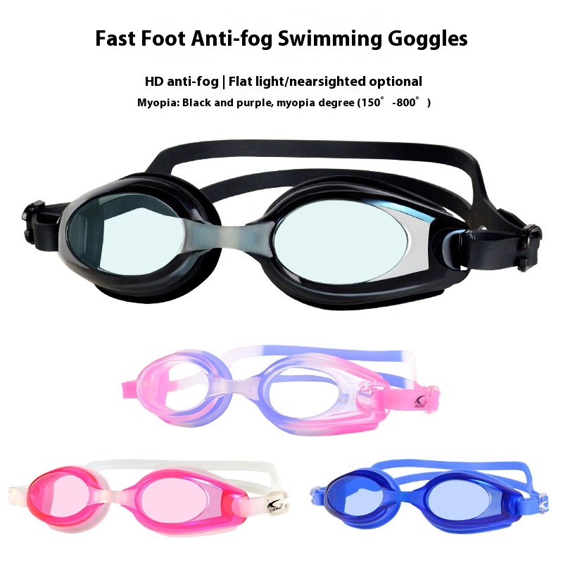 High Definition Transparent Nearsighted Flat Light Swimming Goggles Waterproof