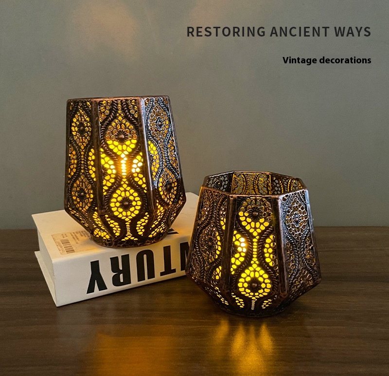 Title 5, Morocco Candle Holder Retro Hollow Pattern