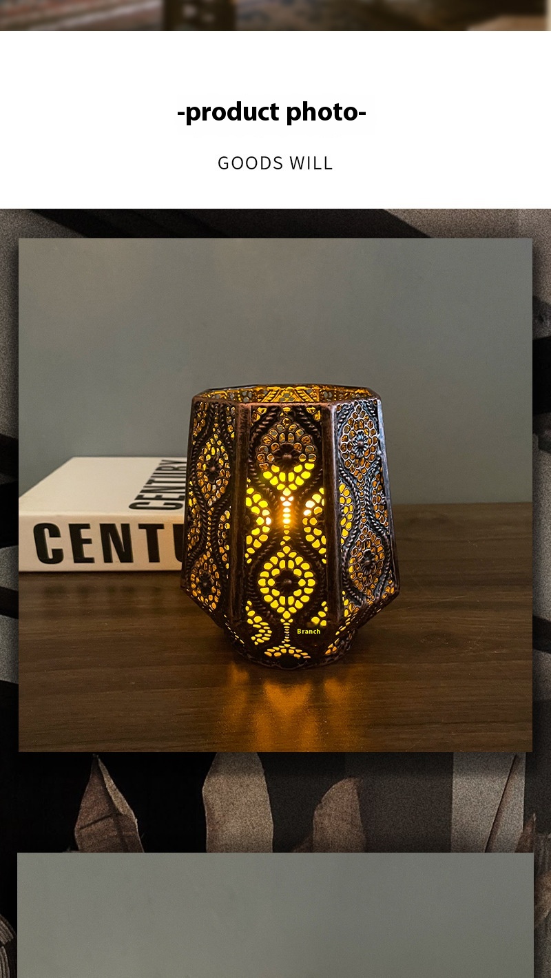 Title 4, Morocco Candle Holder Retro Hollow Pattern